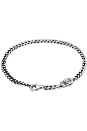 Haze & Glory Silberarmband Panzerkette Palme Basic 925 Silber, Palme schwarz 21