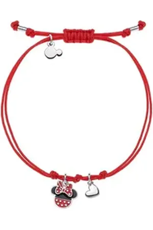 Disney Jewelry Silberarmband Mädchen-Armband Textil, 925er Silber, Modern rot