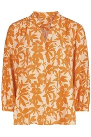 Codello Klassische Bluse mit floralem Muster orange M