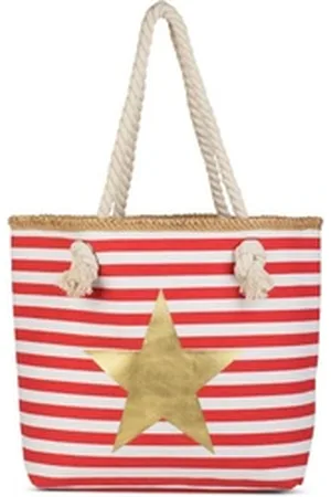 styleBREAKER Strandtasche Strandtasche mit breiten Streifen und Stern (1-tlg) rot