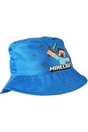 Minecraft Fischerhut Steve Kinder Jungen Fischermütze Fischerhut Gr. 52 bis 54 blau 54