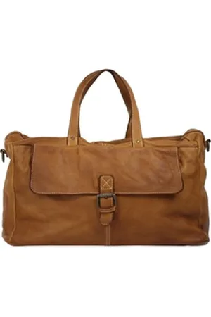 Cluty Reisetasche, echt Leder, Made in Italy braun