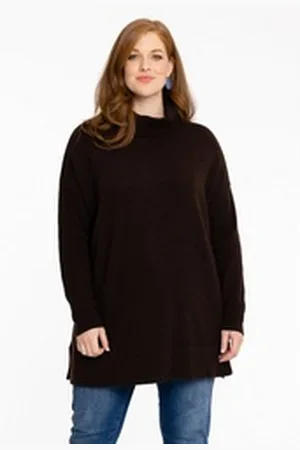 Yoek Longpullover Damen Pullover Große Größen braun 50/52