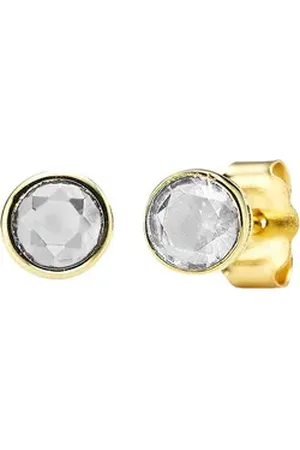 KangaROOS Paar Ohrstecker Schmuck Geschenk Silber 925 Ohrschmuck Ohrringe Solitär, K0067E, mit Zirkonia (synth), Saphir (synth) oder Spinell (synth) gelb|goldfarben