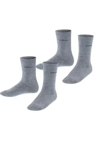 ESPRIT Socken Foot Logo 2-Pack (2-Paar) ein unbeschwerter Tragekomfort grau 31-34