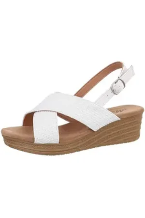 Ital-Design Damen Freizeit Plateausandaletten (86527360) Keilabsatz/Wedge Keilsandaletten in Weiß weiß 39 EU