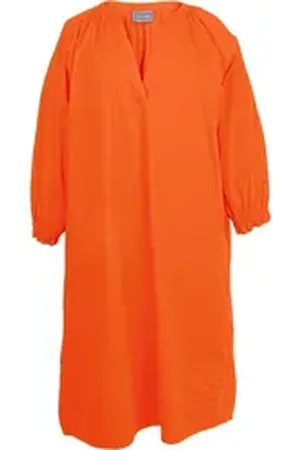 White Label Hemdblusenkleid Kaftankleid orange 44