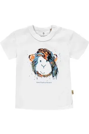 bellybutton T-Shirt T-Shirt (1-tlg) Kinder T-Shirt – Weiß mit kreativem Löwen-Print weiß 98