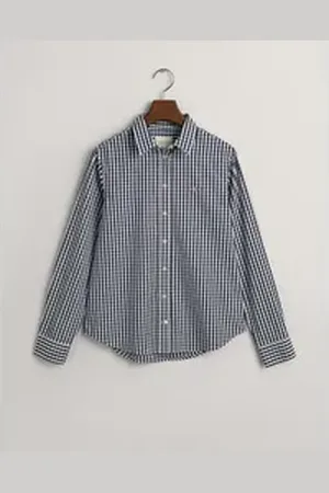GANT Blusenshirt REG POPLIN GINGHAM SHIRT blau 40