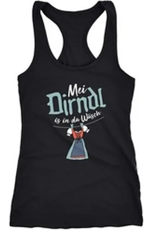 MoonWorks Tanktop Damen Tanktop Mei Dirndl is in da Wäsch Racerback ® schwarz XXL