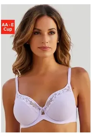 Lascana Bügel-BH mit feiner Spitzenborte und Zierschleife vorne, Dessous lila 80