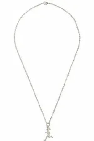 Gemshine Kette mit Anhänger Fitness Runner im Sportschmuck Jogger Stil silberfarben