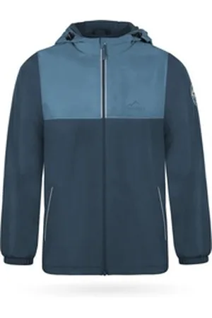 Normani Regenjacke Kinder Jacke Tanana Unisex Wasserdichte Winterjacke mit Fleece Reflektoren und Kapuze blau 98-104