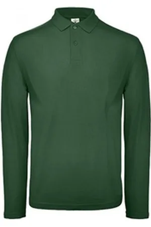 B & C B&C Langarm-Poloshirt Herren Long Sleeve Polo ID.001 / 100 % Baumwollpiqué 3XL