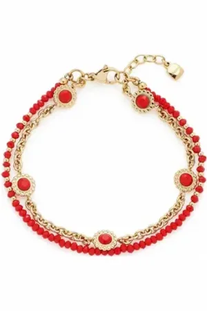 Leonardo Edelstahlarmband Damen-Armband Edelstahl rot