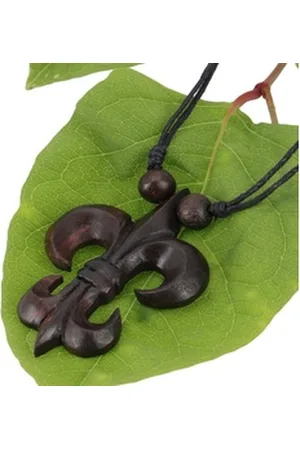 GURU-SHOP Perlenkette Ethno Holzschmuck, Halskette, Surferkette - Raute braun