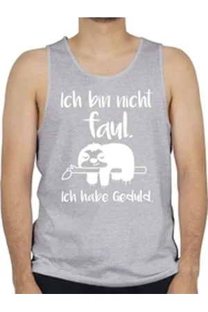 Shirtracer Tanktop Ich bin nicht faul weiß Sprüche Statement mit Spruch grau S