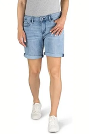 Mustang Jeansshorts Damen Shorts Bermuda Regular Fit Basic Hotpants mit Stretch blau W 25