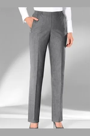 ADELINA Jerseyhose Hose Innenbeinlänge ca. 72 cm grau 24
