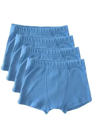 Hermko Boxer 2900 4er Pack Jungen Pants - reine Bio-Baumwolle blau 98