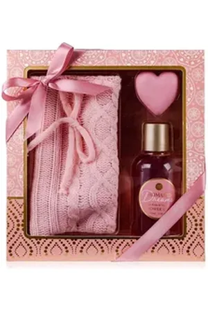 accentra Wellness-Pflegeset Geschenkbox Romantic Dreams mit Kosmetiktasche, Geschenkbox, Frauengeschenk, Wellnesspräsent, Badeset, Geschenkset, Beautyset, 100 ml Duschgel, 2,5 gr Lip Balm, 1 Kosmetiktasche, Körperpflegeset mit wohltuenden Produkten