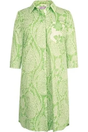 Brigitte Von Schönfels Hemdblusenkleid Florales Hemdblusenkleid grün 36