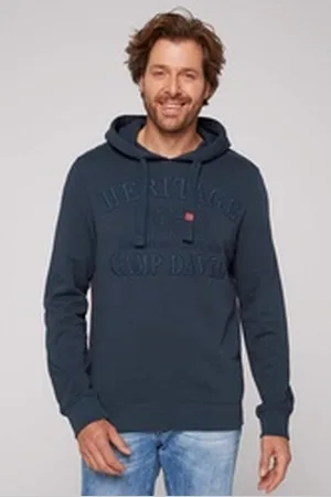 Camp David Kapuzensweatshirt mit Logostickereien blau S