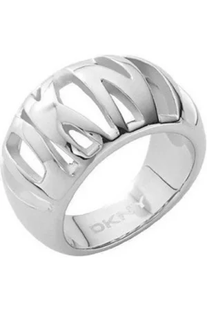 DKNY Fingerring Damen, aus Edelstahl, Silber, Gr. 50 (15,9mm) silberfarben