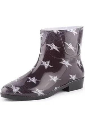 Ladeheid Regenstiefelette Damen LAZT201802 Gummistiefel für Frauen kurz und komfortabel schwarz 41 EU
