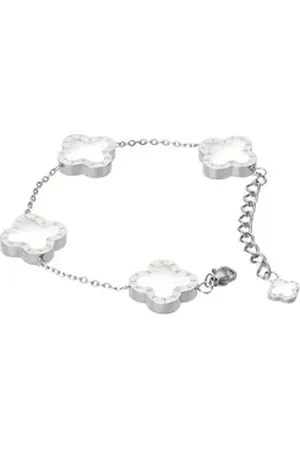 Lenoites Armband Four-leaf Clover 15 silberfarben