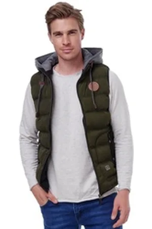 Blackrock Steppweste BR1701 Herren Outdoor-Weste - Slim-Fit - Abnehmbare Kapuze grün S