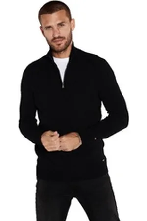 EMILIO ADANI Stehkragenpullover Pullover mit Troyerkragen schwarz XXL