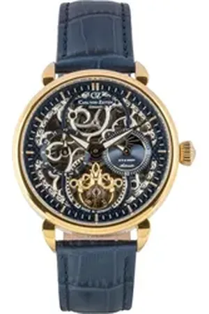 CARL VON ZEYTEN Automatikuhr Neukirch CVZ0005GBLS, Armbanduhr, mechanische Uhr, Herrenuhr, Skelettuhr, Made in Germany blau