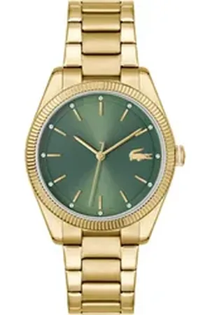 Lacoste Quarzuhr CAPUCINE 2001403, Armbanduhr, Damenuhr, analog, Glaskristalle, Edelstahlarmband goldfarben