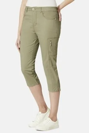 Stooker Women 7/8-Hose Tahiti Fashion Capri Slim Fit Capri Slim Fit Casual Clean Wash Twill Coloured für Damen grün 46