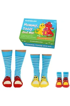 Cucamelon Freizeitsocken Oddie der Drache Socken für Eltern und Baby
