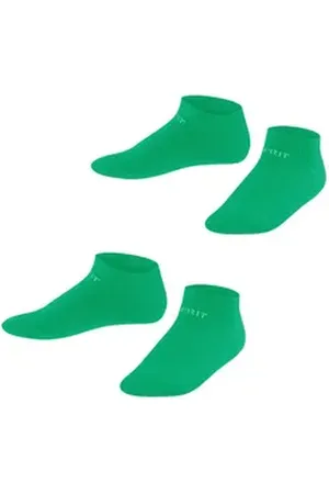 ESPRIT Sneakersocken Foot Logo 2-Pack (2-Paar) aus weichem Baumwollmix grün 31-34