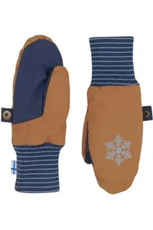 FINKID Jumpsuit Rukkanen mit Reflektor Almond/Navy S Schneehandschuhe,Skihandschuhe,Winterbekleidung,Schneekleidung Kinder Gr.S