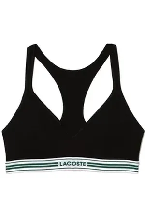 Lacoste Bralette-BH Basic (1-tlg) Bralette - Baumwolle - Atmungsaktiv - Mit Kontrast-Logostreifen schwarz L