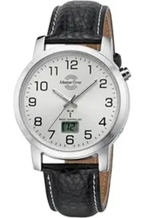 Master Time Funkuhr MTGA-10294-12L, Armbanduhr, Quarzuhr, Herrenuhr, Datum, Langzeitbatterie schwarz