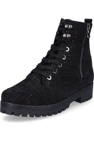Waldläufer Waldläufer Waldläufer Damen Schnürstiefelette schwarz metallic Stiefelette schwarz 40,5 EU