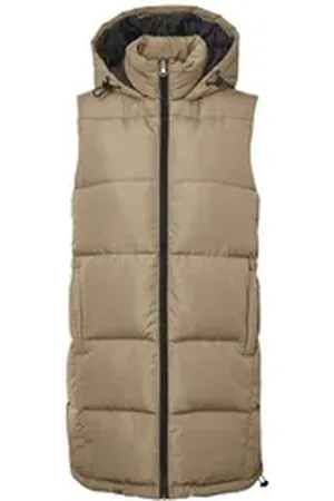 Noisy May Steppweste Lange Wattierte Puffer Weste Übergangsjacke NMAURORA 4267 in Beige beige 36