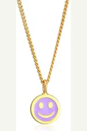 Elli Kette mit Anhänger Kids Smiling Plättchen Emaille 925 Silber, Smiling Face silberfarben