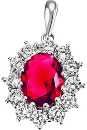 Firetti Kettenanhänger Schmuck Geschenk Silber 925 Halsschmuck Anhänger Lady D Royal, mit Glasstein, Zirkonia (synth) rosa|silberfarben
