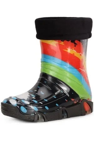 Ladeheid Kinder Regenstiefel Gefüttert Swk2020 Gummistiefel bunt|schwarz 25/26