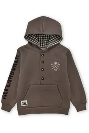 BONDI Trachtenhemd Hoodie Kids - APLENROCKER - coffee 122