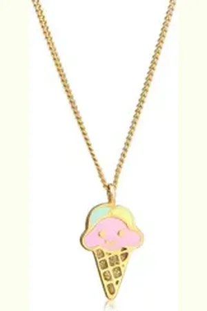 Elli Kette mit Anhänger Kinder Eis Sweet Emaille 925 Silber goldfarben