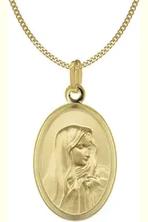 Acalee Panzerkette mit Madonna-Anhänger Gold 333/8K Maria Dolorosa goldfarben 60 cm