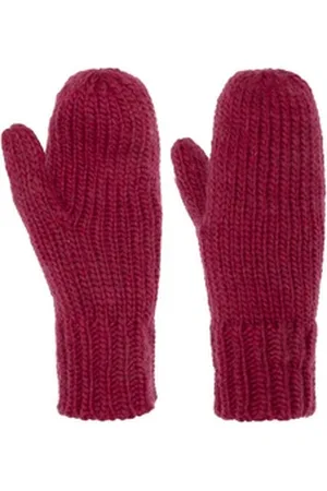 Seeberger Strickhandschuhe (1-St) Damenhandschuhe mit Futter rot