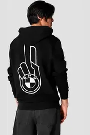 BMW Hoodie mit Druck auf Brusthöhe schwarz XS